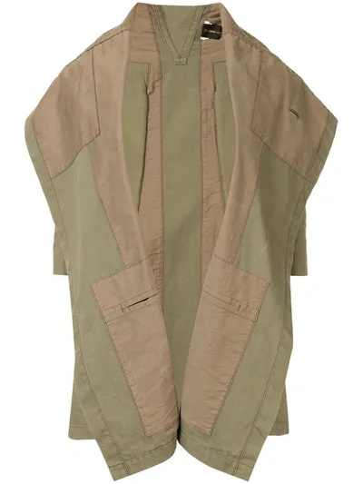 Pre-owned Comme Des Garçons Trompe L'oeil Military Jacket In Green