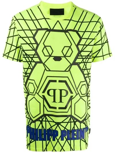 Philipp Plein Teddy Bear Short Sleeve T-shirt In Yellow