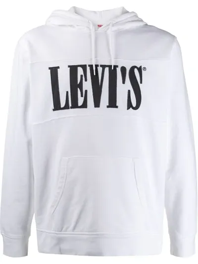 Levi's White 'pieced' Hoodie Sweatshirt