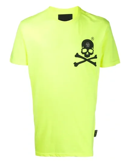 Philipp Plein Skull Crew Neck T-shirt In Yellow