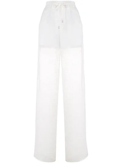 Maison Margiela Straight-leg Mesh Track Pants In White