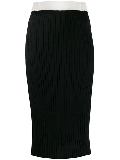 Philo-sofie Ribbed-knit Pencil Skirt In Black