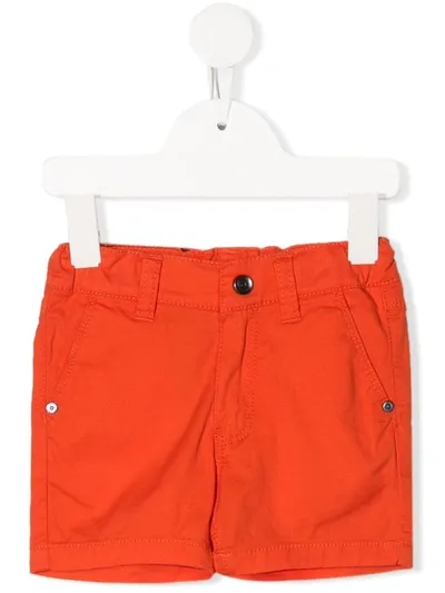 Hugo Boss Babies' Stitched Logo Chinos In Orange