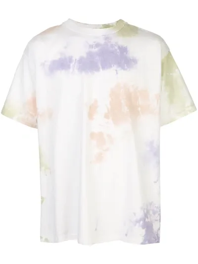 John Elliott Crew Neck Tie-dye Print T-shirt In White