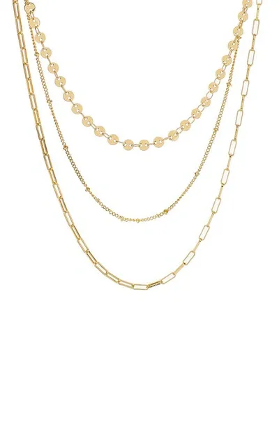 Panacea Triple Layer Chain Necklace In Gold