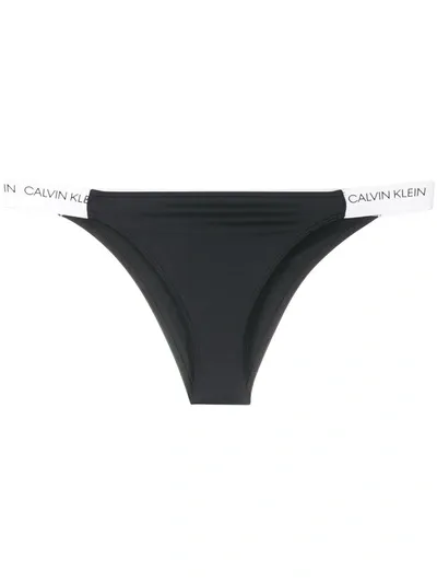 Calvin Klein Ck Logo Brazilian Bikini Bottom In Black