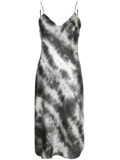 Nili Lotan Short Cami Dress In Gunmetal Tie Dye In 灰色