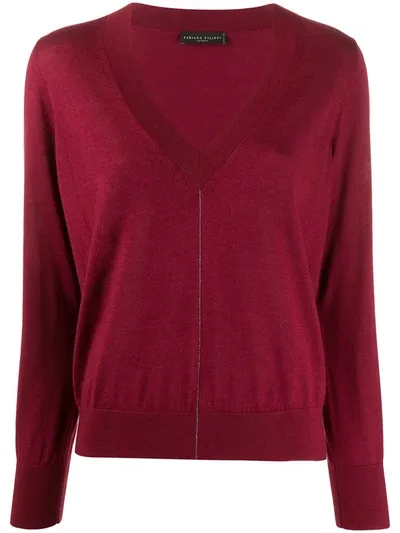 Fabiana Filippi V-neck Jumper In Red