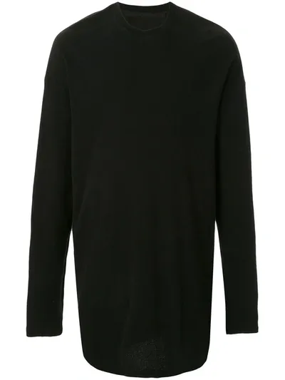 Julius Asymmetric Long-sleeve Top In Black