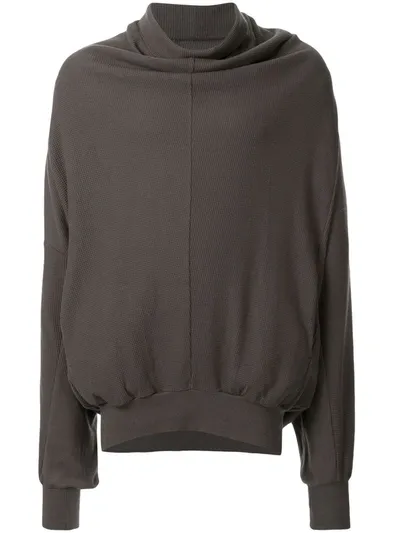 Julius Draped Long-sleeve Jumper In Green