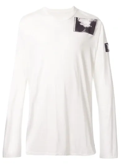 Julius Patch Print Long-sleeve Top In White