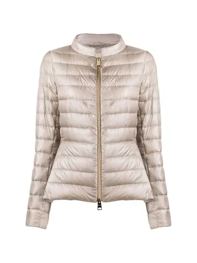 Herno Feather Down Puffer Jacket In Neutrals