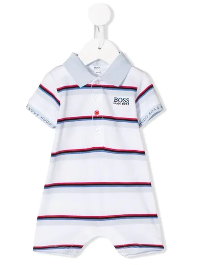 Hugo Boss Babies' Striped Romper In White