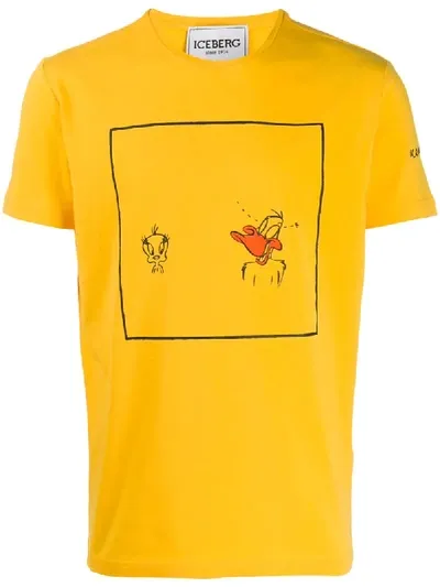 Iceberg Daffy And Tweety T-shirt In Yellow