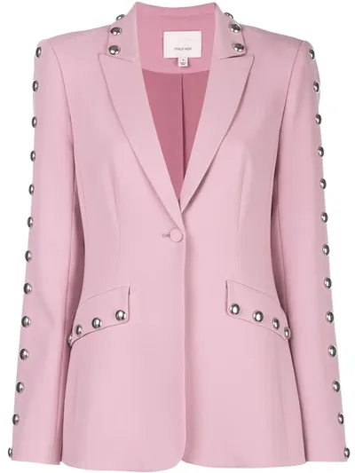 Cinq À Sept Cinq A Sept Dive Studded Single-button Blazer In Pink