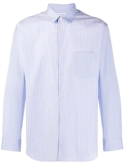 Comme Des Garçons Shirt Striped Long-sleeve Shirt In Blue