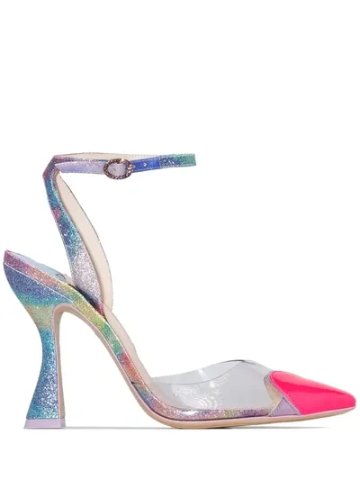 Sophia Webster Multicoloured Amora 100 Pvc Pumps In Blue