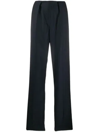 Coperni High-waist Pinstriped Trousers In Blue