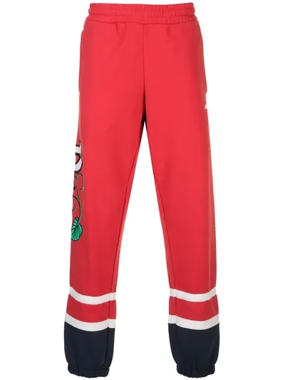 Palace Logo Print Track Pants In Red