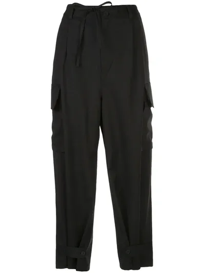 Y-3 Pleated Waist Tailored Trousers In Black