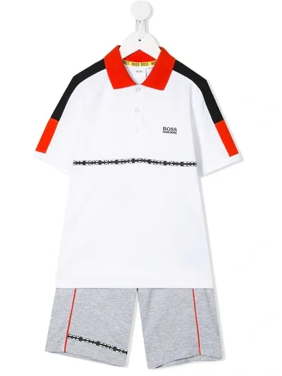 Hugo Boss Kids' Color-block Track Suit Set In White