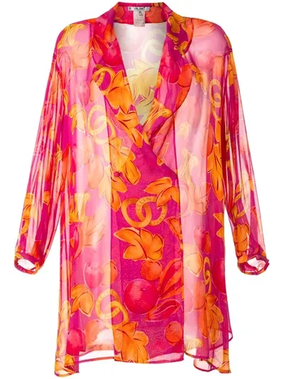 Pre-owned Celine Fruit Print Kaftan In Pink