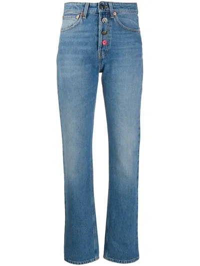 Semicouture High-rise Straight Jeans In Blue