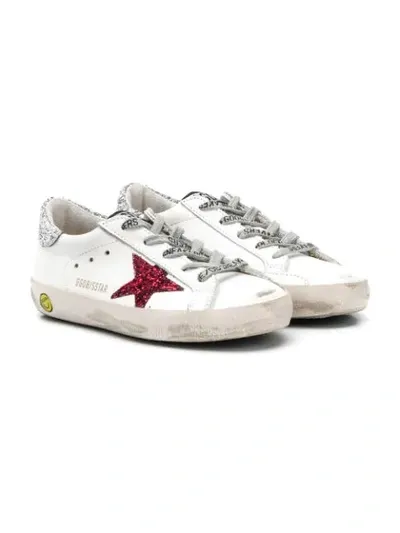 Golden Goose Kids' Superstar Glitter-embellished Sneakers In White