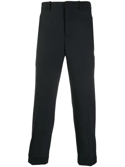 Neil Barrett Zip-detail Cropped Trousers In Blue