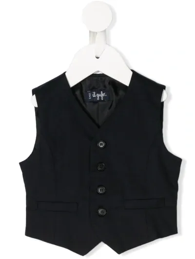 Il Gufo Babies' Button Down Waistcoat In Blue