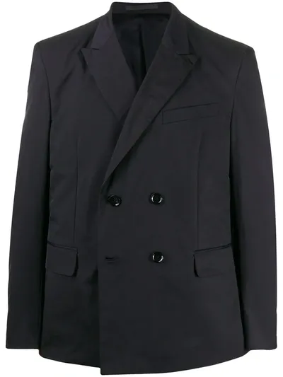 Valentino Double-breasted Blazer In Blue