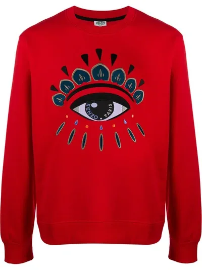 Kenzo Embroidered Eye Sweatshirt In Red