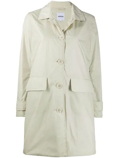 Aspesi Albanella Button-down Technical Jacket In Neutrals