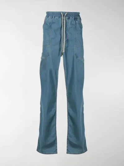 Rick Owens Drkshdw Drawstring Baggy Jeans In Blue