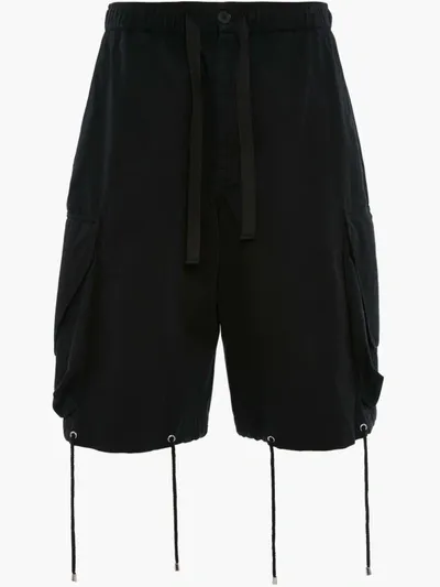 Jw Anderson Oversized Drawstring Cargo Shorts In Black