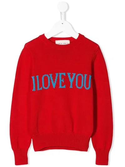 Alberta Ferretti Kids' Slogan Embroidered Jumper In Red