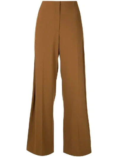 The Row Alexa Wide-leg Wool-twill Trousers In Brown