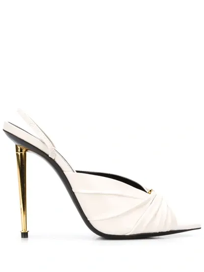 Tom Ford Gathered Toe Slingback Sandals In White