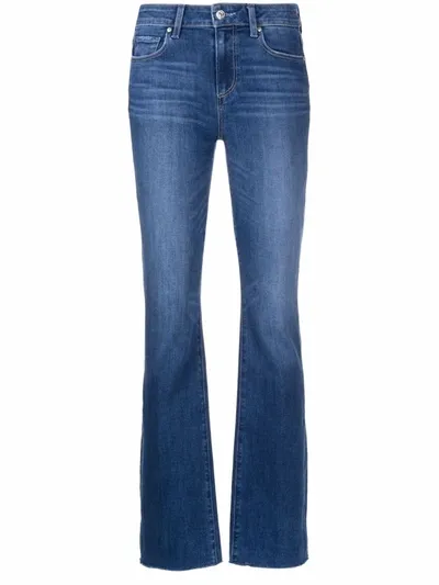 Paige Bootcut Cotton-blend Jeans In Blau