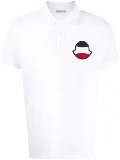 Moncler Patch Polo Shirt In White