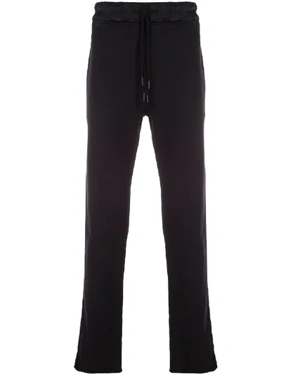 Rta Long Textured Panel Track Pants In Black