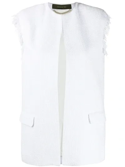 Federica Tosi Bouclè Gilet In White