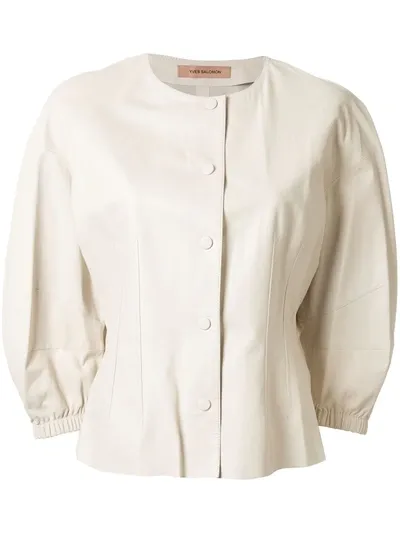 Yves Salomon Button-up Jacket In White