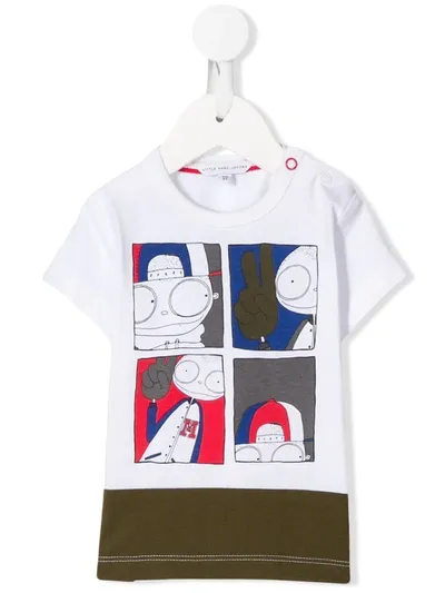 Little Marc Jacobs Babies' Cartoon Strip Print T-shirt In White