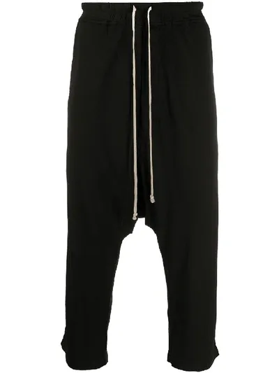 Rick Owens Drkshdw Drop-crotch Track Pants In Black