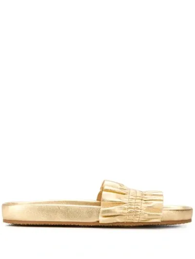 Ulla Johnson Rex Slip-on Slides In Gold