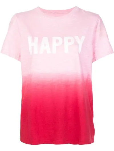 Cinq À Sept Cinq A Sept Cotton Happy Dip-dyed T-shirt In Pink