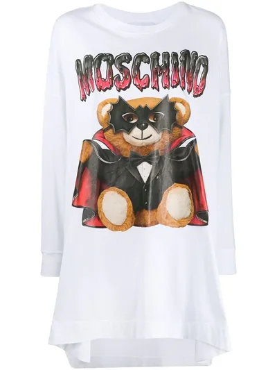 Moschino Motif Detail T-shirt Dress In White