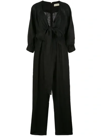 Nicholas Tied Front Jumpsuit In Black