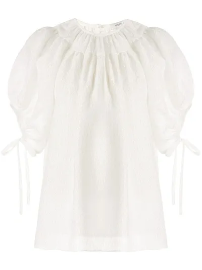 Goen J Ballon Sleeve Top In White